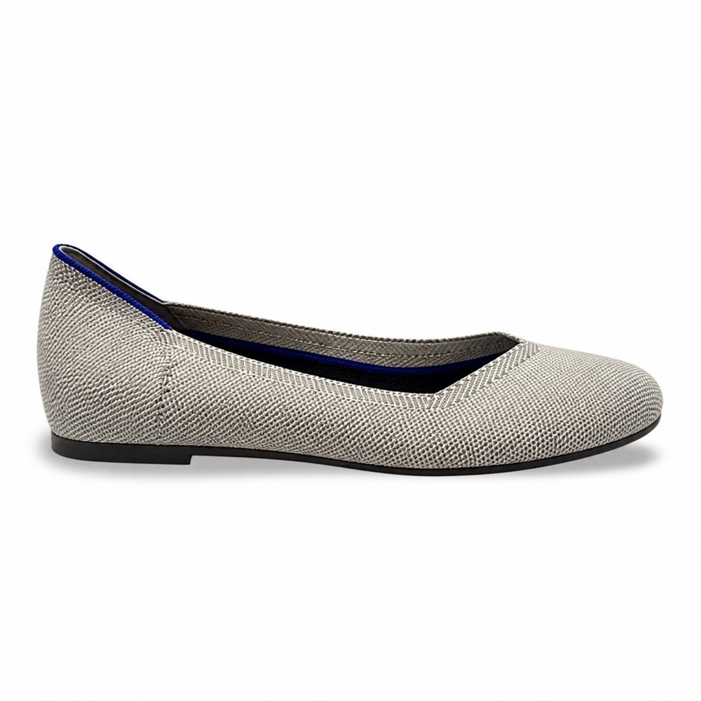 Rothys Womens 12 Gray Shimmer‎ Round Toe Ballet Flats The Flat Washable Preppy